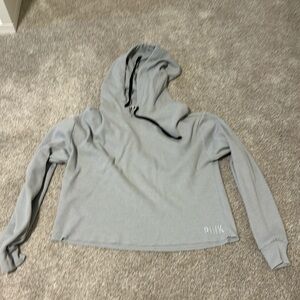 cropped waffle knit shirt